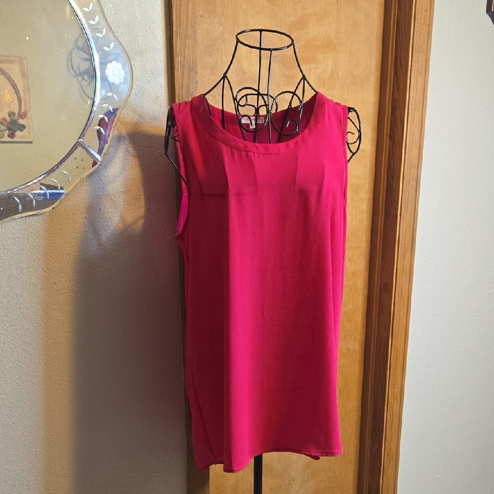 🌞☀️🌞Pleione Sleeveless Shift Tank Top - Fuchsia Pink
